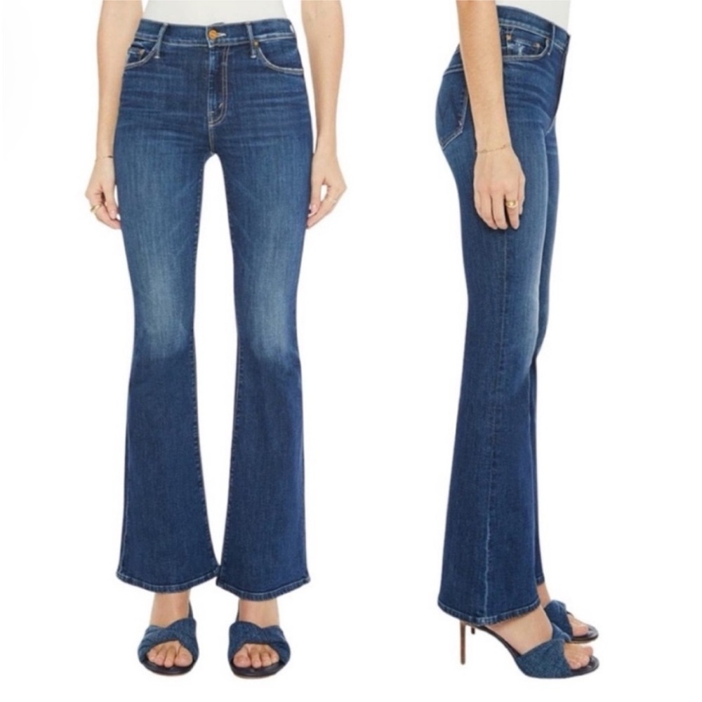 MOTHER Blue Denim Flare Jeans